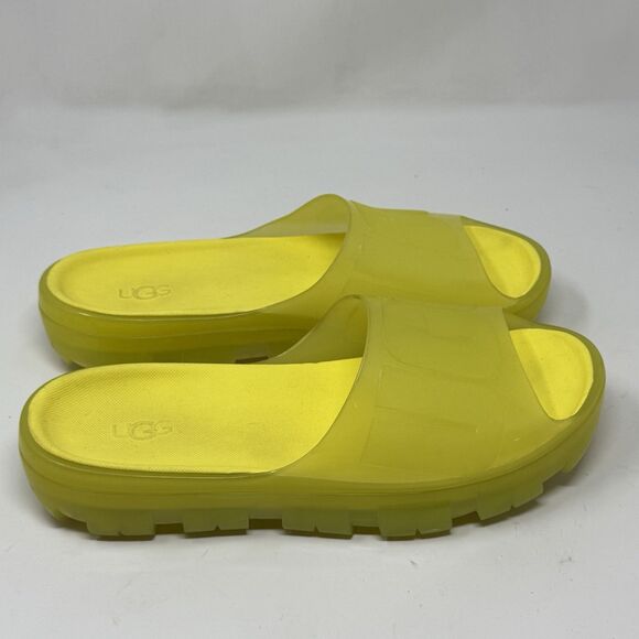 UGG Jella Clear Slide Platform Sandals Womens 10 Yellow Translucent Pool Vacay - Picture 3 of 16